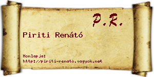 Piriti Renátó névjegykártya